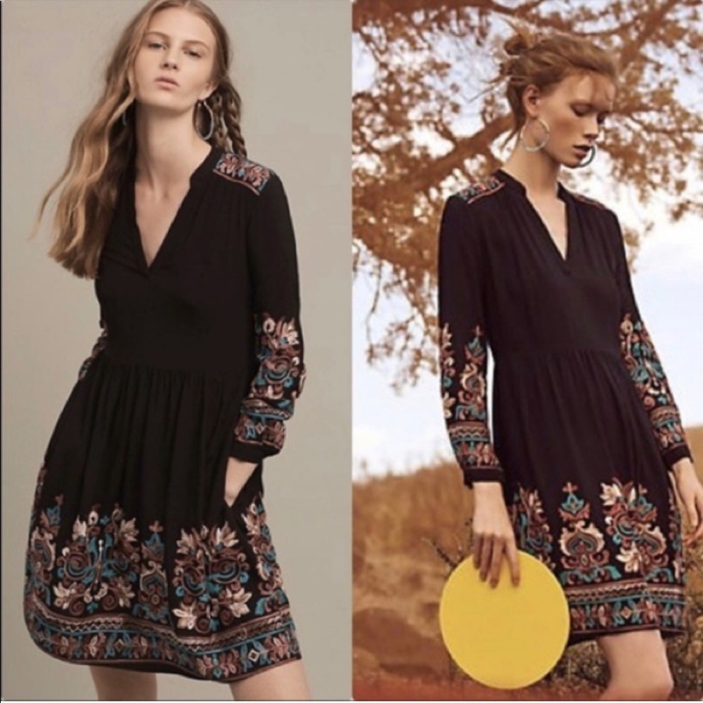 Anthropologie Floreat Avery Embroidered Dress